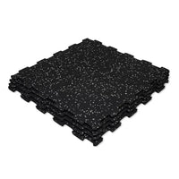 Piso Gym Caucho Epdm Negro/Blanco 1 x1 Mt X 8 Mm Espesor